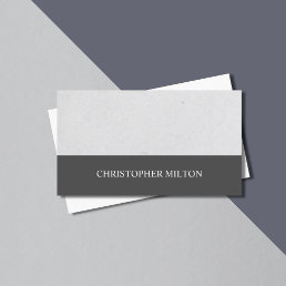 Simple Elegant Grey White Consultant Business Card