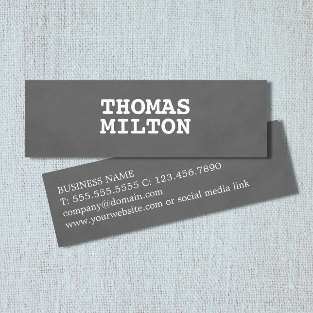 Simple Elegant Grey White Consultant Networking Mini Business Card (Creator Uploaded)