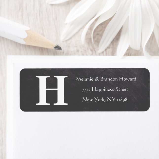 Simple Elegant Grey White Monogram Initial return Label (Insitu)