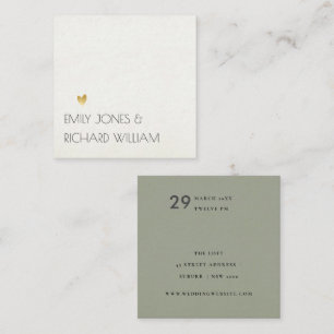 SIMPLE ELEGANT GREY WHITE WEDDING WEBSITE SQUARE BUSINESS CARD
