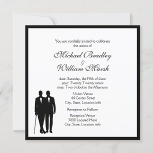 Simple Elegant Groom and Groom Gay Wedding Invitation