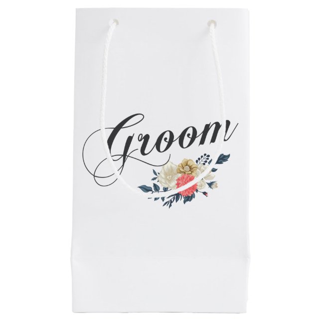 Simple & Elegant Groom Floral | Gift Bag (Front)