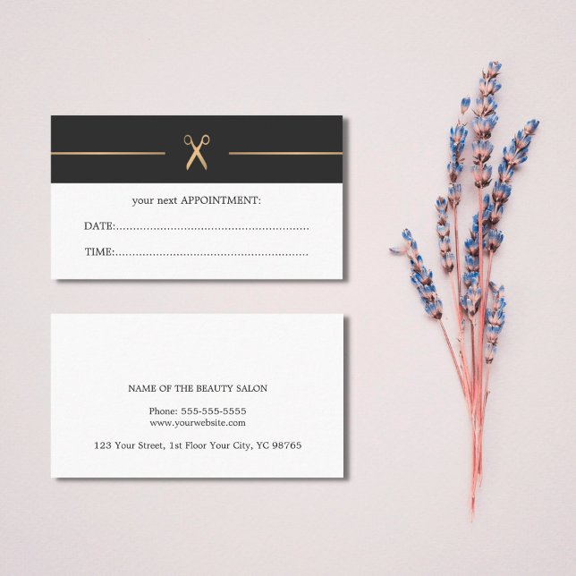 Simple Elegant Hair Stylist Appointment Card (Creator Uploaded)