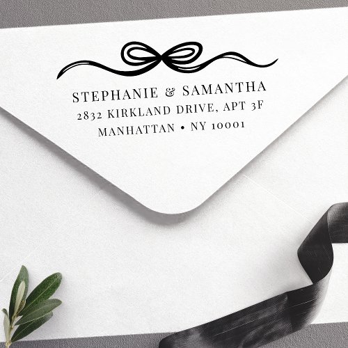 Simple Elegant Hand Drawn Bow Self-Inking Stamp