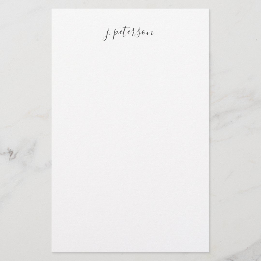 Simple Elegant Hand Lettered Script Name Office Stationery | Zazzle