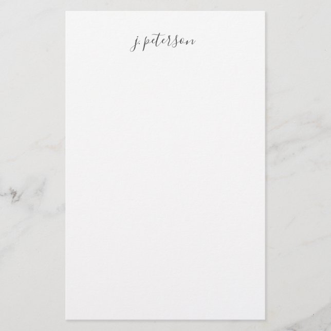 Simple Elegant Hand Lettered Script Name Office Stationery (Front)