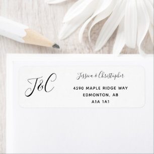 Simple Elegant Hand Lettering Black & White Modern Label