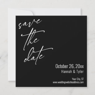 Simple Elegant Handwriting Script Typography Black Save The Date