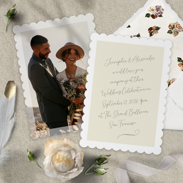 Simple Elegant Handwritten Script Wedding Invitation (Creator Uploaded)