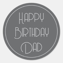 Simple Elegant Happy Birthday Dad Script Gray