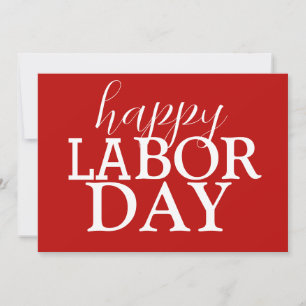 Simple Elegant Happy Labor Day Red White Blue
