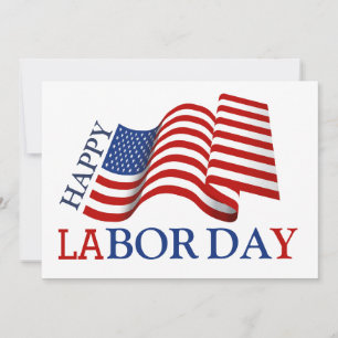 Simple Elegant Happy Labor Day Red White Blue