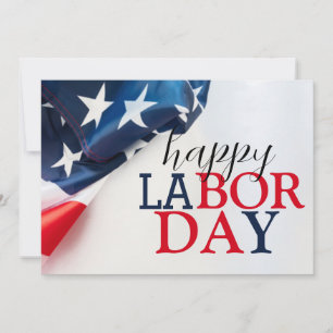 Simple Elegant Happy Labor Day Red White Blue