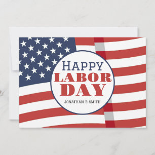 Simple Elegant Happy Labor Day with USA flag