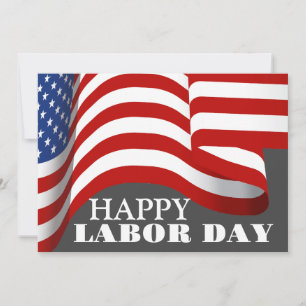 Simple Elegant Happy Labor Day with USA flag