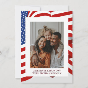 Simple Elegant Happy Labor Day with USA flag
