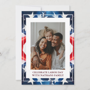 Simple Elegant Happy Labor Day with USA flag