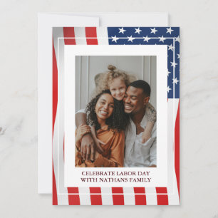 Simple Elegant Happy Labor Day with USA flag