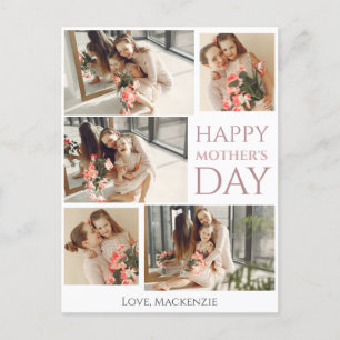 Simple Elegant Happy mothers Day Five photo  Holiday Postcard