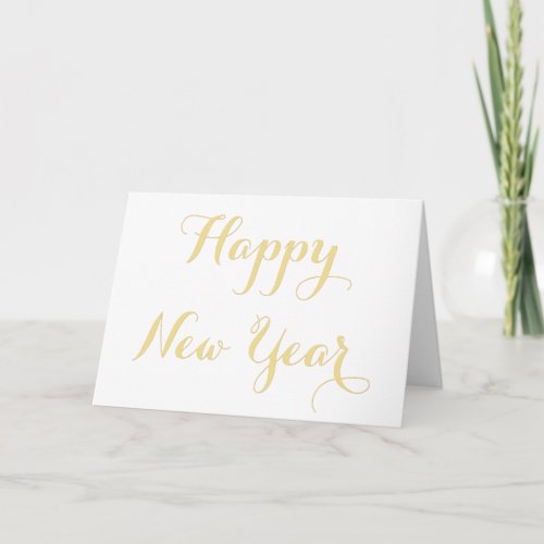 Simple Elegant Happy New Year Custom Personalized Holiday Card