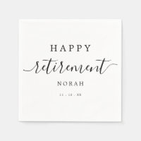 Simple Elegant Happy Retirement Calligraphy Script