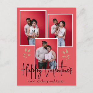 Simple Elegant Happy valentine's day couple photo Postcard