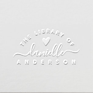 Simple Elegant Heart Classic Library Book Embosser