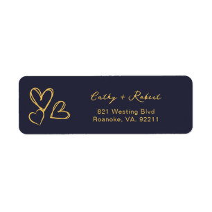 Simple Elegant Heart Wedding Return Address Labels