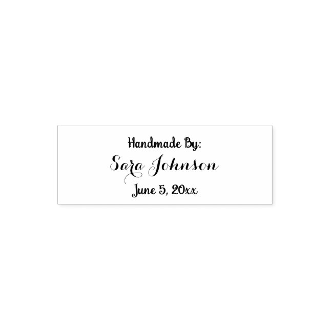 Simple Elegant Homemade By with Name and Date Self-inking Stamp (Design)