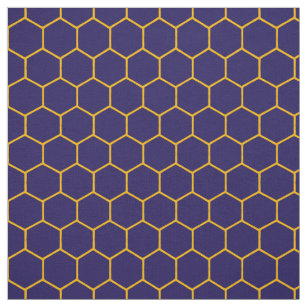 Simple Elegant Honeycomb Pattern Abstract Navy  Fabric