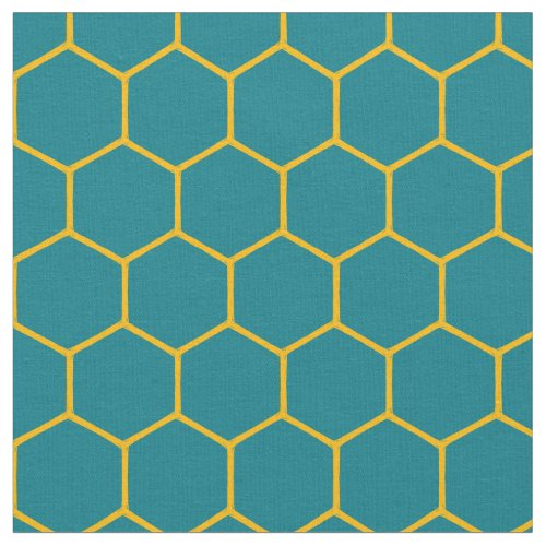Simple Elegant Honeycomb Pattern Abstract Teal Fabric