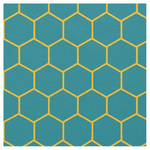 Simple Elegant Honeycomb Pattern Abstract Teal Fabric