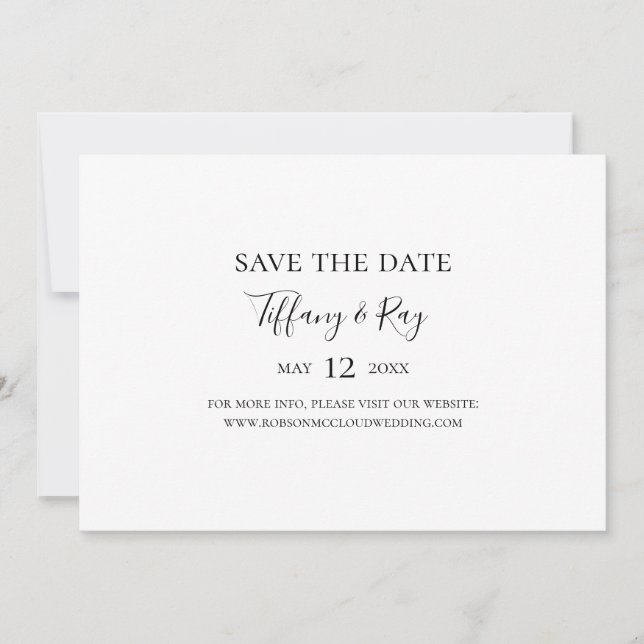 Simple Elegant Horizontal Save the Date (Front)
