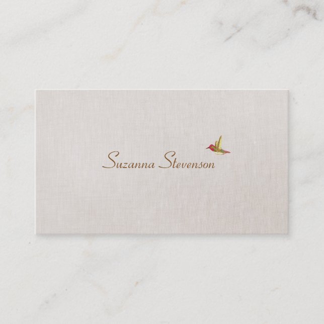 Simple Elegant Hummingbird Nature Business Card (Front)