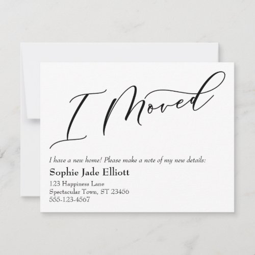 Simple Elegant I Moved New Address Announcement