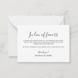 Simple Elegant In Lieu of Favors Card