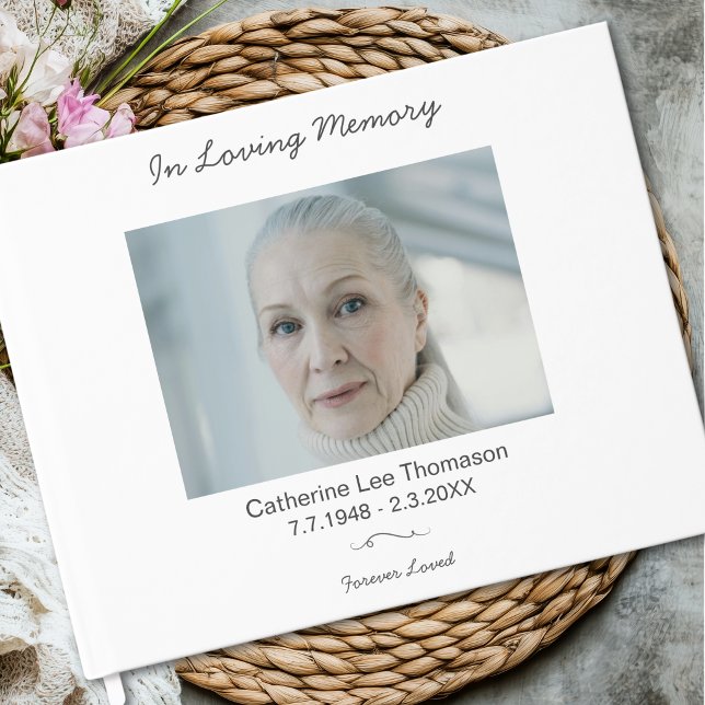 Simple Elegant In Loving Memory Funeral Guest Book (Simple Elegant In Loving Memory Funeral Guest Book)