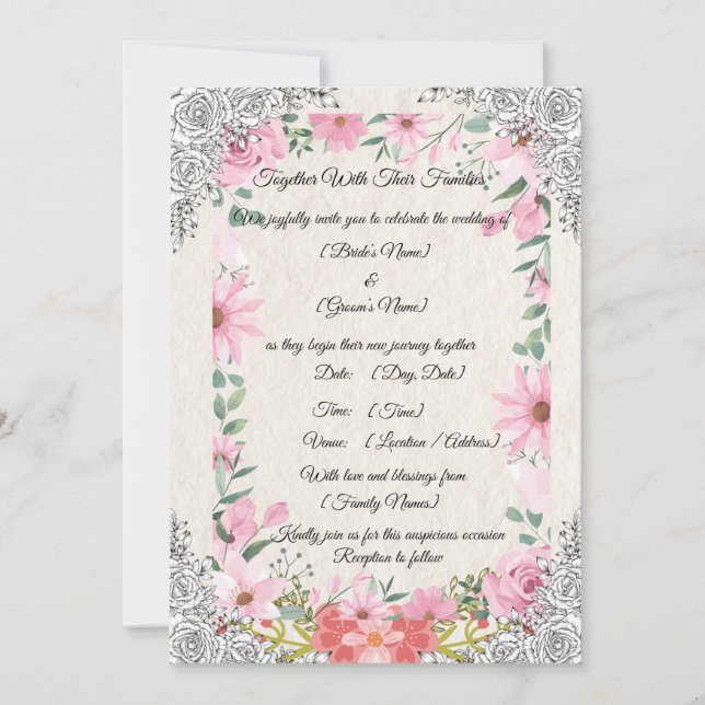 Simple Elegant Indian Wedding Invitation | Traditi (Front)