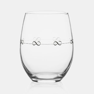 Simple Elegant Infinity Symbol in Fun Ring Orbit Stemless Wine Glass