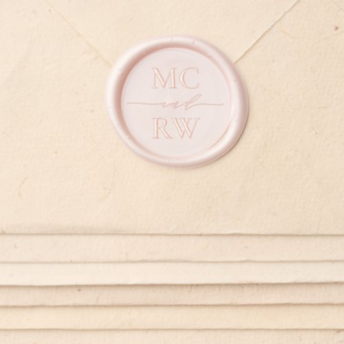 Simple elegant initials personalized wedding wax seal sticker