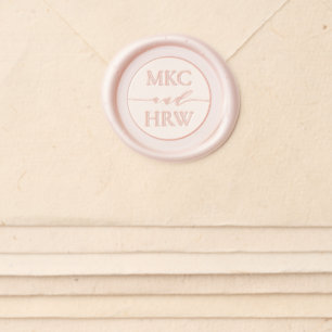 Simple elegant initials personalized wedding wax seal sticker