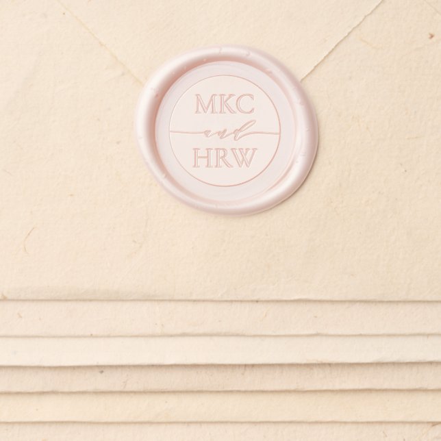 Simple elegant initials personalized wedding wax seal sticker (Front)