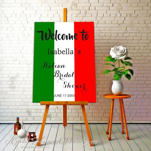 Simple Elegant Italian Bridal Shower Welcome Sign