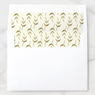 simple elegant ivory and gold envelope liner