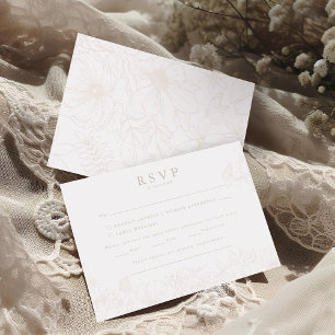 Simple Elegant Ivory Garden Wedding RSVP Enclosure Card