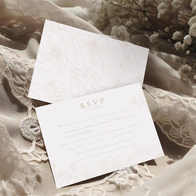 Simple Elegant Ivory Garden Wedding RSVP Enclosure Card (Creator Uploaded)