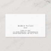 Simple Elegant Ivory Professional Business Card (Back)