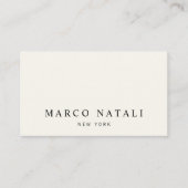 Simple Elegant Ivory Professional Business Card (Front)