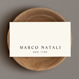 Simple Elegant Ivory Professional Business Card