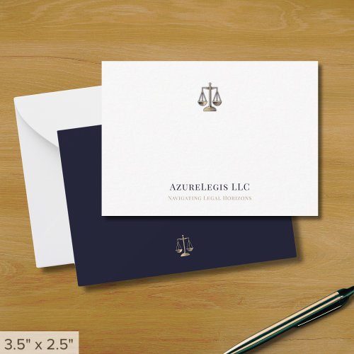 Simple Elegant Justice Scale Legal Note Card